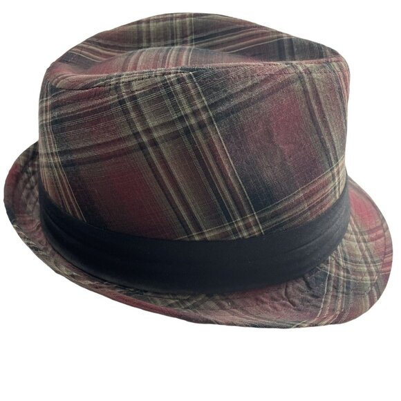 Plaid Fedora Plaid Hat Factory Faded Zara 24 in Large u - Picture 1 of 6